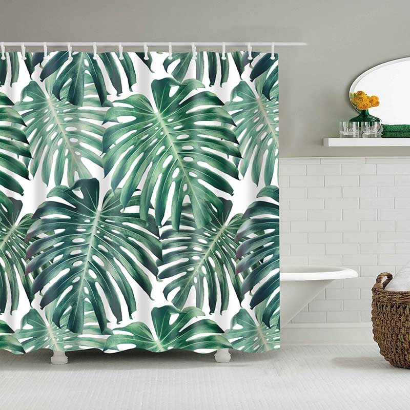 Tropical Plants Pattern Shower Curtain