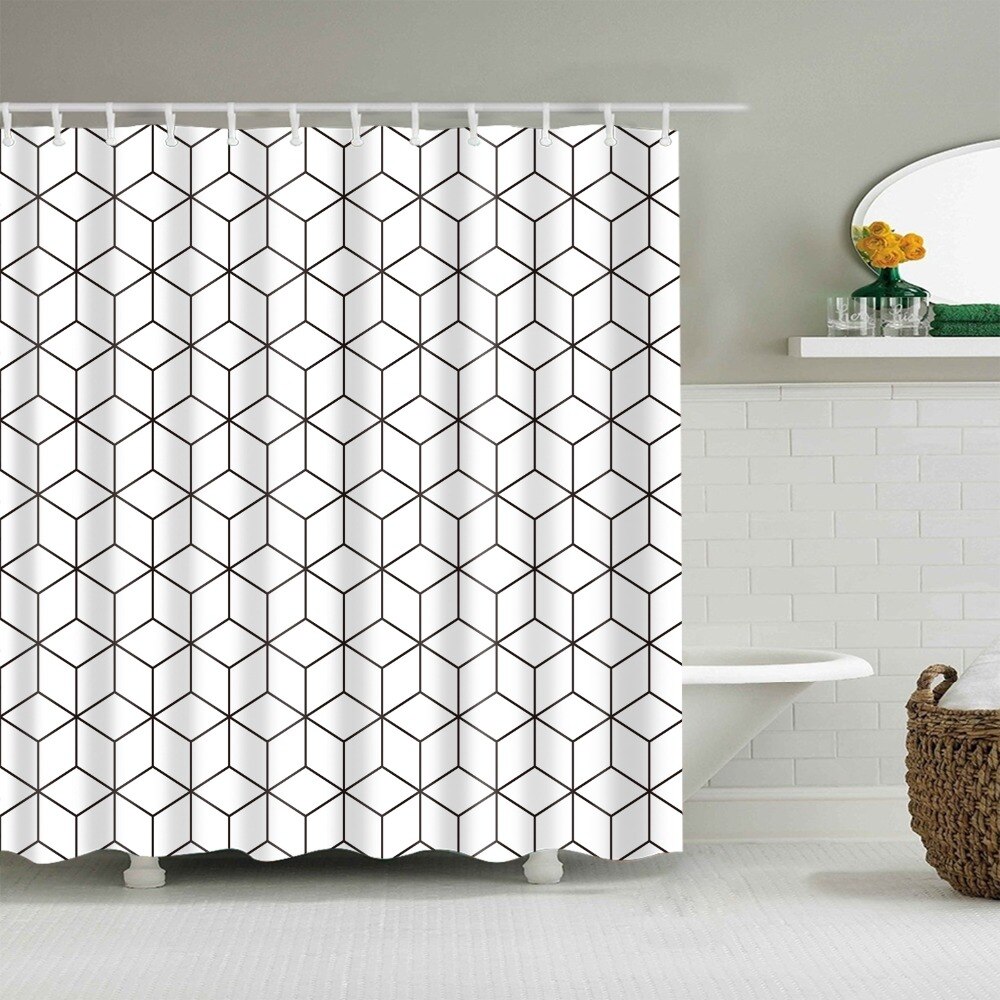 Waterproof Geometric Pattern Shower Curtains