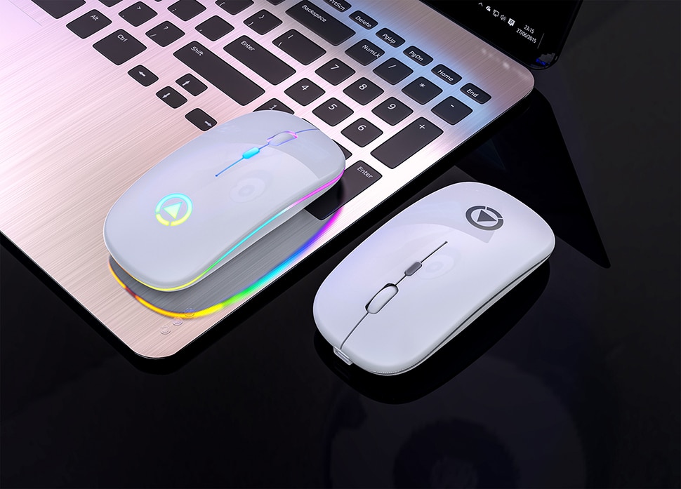 Rechargeable Wireless Mouse with Breathing Backlight