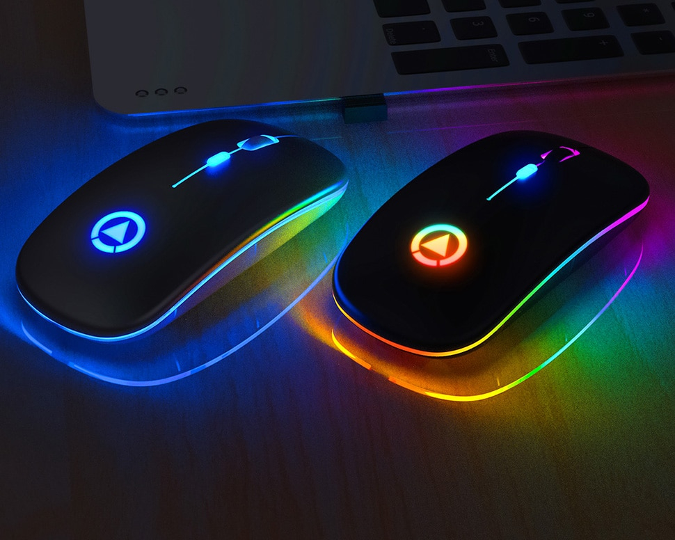 Rechargeable Wireless Mouse with Breathing Backlight